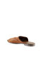 Tan Leather Women's Flat Slippers 01Wq2009 - 4