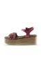 Fuşya Deri Kadın Dolgu Topuklu Espadril Sandalet 01wu6109 - 3