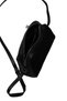 Black Leather-Suede Women's Crossbody Bag - 5