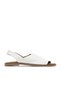 White Leather Women's Flat Sandals 01Wa5706