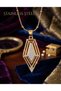 316L Steel Gold Color Zircon Stone Vintage Necklace
