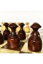 Handmade Boxwood Wooden Checkers Set 50mm Cream-Brown - 8