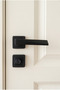 Matte Black Prism Square Rosette Wc-Bathroom Door Handle Set – 1 Set (2 Pieces Backplate/Frontplate) - 2