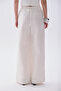 Women's Off-White Wide Leg Linen Trousers - 2