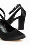 Lillian Heeled Black Satin Heeled Women's Shoes - 3