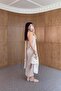 Pleated Cream Dress with Gold Accessories - 5