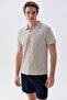 Men's Khaki Polo Neck Short Sleeve T-Shirt