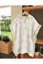 Ribbon Ruffled Muslin Poncho