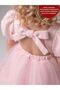 Violet Glittery Satin Balloon Sleeve Tutu Special Occasion Girl's Dress