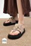 Alison Genuine Suede Mink Color Platform Sole Flip Flops Women's Slippers - 2