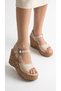 High Platform Wedge Heel Skin Buckle Summer Women's Wedge Sole Sandals Shoes - 5