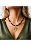 Tiger Eye Green Agate Courage Luck and Evil Eye Protection Necklace - 3