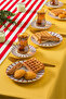Pink Bird Patterned 18 Piece Cake - Dessert Set |   Pink-White Striped Sweet Set |   18 Piece Luxury Dessert Set - 4