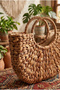 Moss - Water Hyacinth Natural Hand Knitted Lined Straw Bag Small - 7