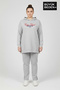 Plus Size Hooded Capri Island Printed Tunic Slim Sweatshirt Spr26Btk991-2