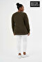 Women's Large Size a Printed Crew Neck Slim Sweatshirt Spr26Bswk956-12 - 3