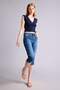 High Waist Folded Leg Jean Capri with Pockets H6237Ax26Sm - 5