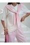 Scarf Detailed Top and Bottom Set with Elastic Waistband - 4