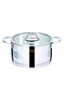 24 cm Cylinder Deep Steel Pot |   6.3 L |   18/10 Stainless Steel |   Induction Base |   304 Quality - 3