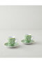 Nami Porcelain 4 Piece Coffee Cup Set for 2 People 80 ml Green