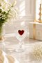 Set of 6 Crystal Glass Coffee Side Water Glass Heart Glass with Heart 75ml - 2