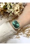 Pale Oval Gold Green Dial Women's Wristwatch