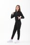 Girl's Hooded Zippered Elastic Leg Navy Blue-Red Tracksuit Set - 2