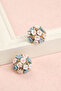 Women's Yellow Plated Colorful Mini Flower Bouquet Earrings - 4