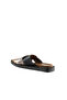 Black Multi Leather Women's Flat Slippers 01Wu3315 - 5