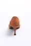Lina Tan Color Suede and Leather Combination Heeled Women's Shoes - 7