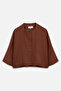 سترة قصيرة من الكتان بأكمام واسعة نحاسية - 2