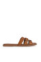 , Women's Genuine Leather Slippers 1611010Za7 Tan - 3