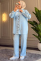 9261 - Stylish Comfortable Women's Satin Trouser Shirt Set - 2