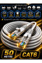 كابل إيثرنت لشبكة الإنترنت Cat6 Lan بطول 50 مترًا، كابل مودم Rj45 لتصحيح Adsl