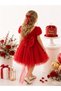 Baby Girl,Child Red Dress Short Sleeve Bowknot Birthday,Party Wedding,Special Occasion, Lined - 2