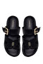 Women's Black Buckle Slippers 26Sfe480818 - 4