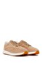 Women's Beige Lace-Up Suede Leather Sneaker 26Pfd420610 - 2