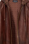 Daniela Women Brown Hooded Long Oversized Leather Coat 25Wge5328Nc - 5