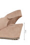 Women's Beige Strappy Wedge Heeled Suede Leather Sandals 26Sfd141010 - 4