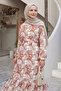 Palm Tree Pattern Salmon Viscose Dress - 4