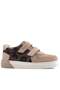Genuine Leather Beige Brown Patterned Double Velcro Children's Sneaker Sports Shoes - 2