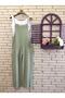 Women's Green Aerobin Athlete Jumpsuit Dress with Straps - 4