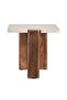 Camilia End Table Travertine - White & Brown - 5