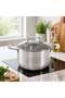 Casa Stainless Steel Cooking Pot With Lid Dia24cm -Chrome
