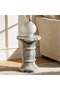 Zerith End Table Marble - White & Black