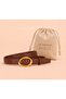 Genuine Leather Gold Buckle Women's Belt Pants Belt, Shirt Belt - 2