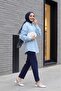 Beli Lace-Up Skinny Leg Trousers - Dark Blue - 5
