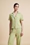 Solid Buttoned Half-Sleeve Top - 3