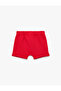 Elastic Waist Button Detailed Cotton Shorts - 5