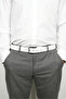Genuine Leather Men's Belt 3.5 cm Stitched White Classic Fabric Trouser Belt - 3